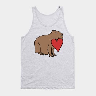 Capybara with Love Heart for Valentines Day Tank Top